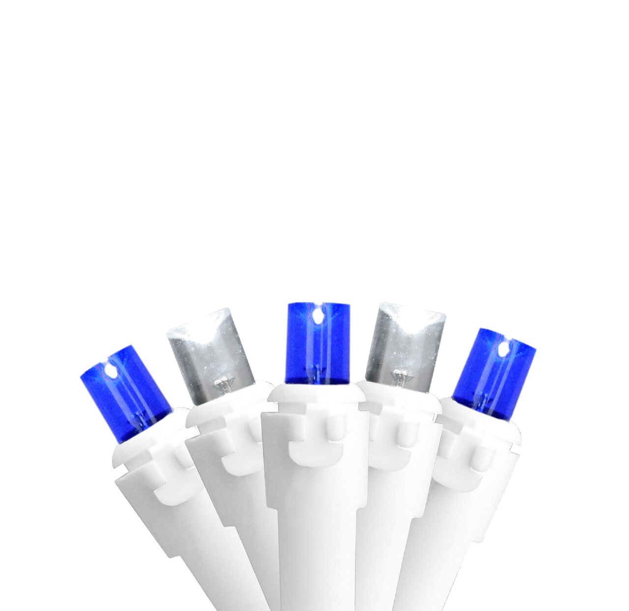 Northlight LED Wide Angle Icicle Christmas Lights - Blue and Pure White - 5.5 ft White Wire - 100ct